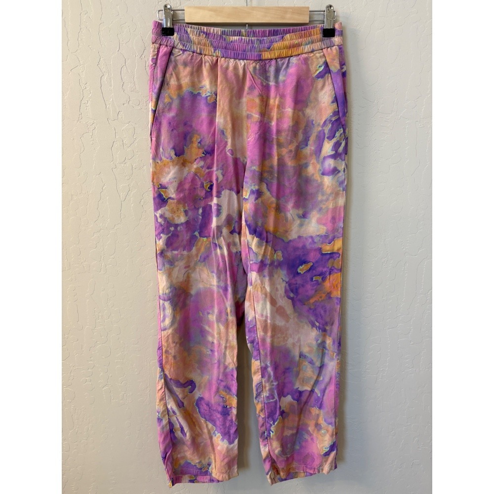 MSGM Tie Dye Purple Jogger‎ Pants Drawstring Casual Made In Italy EU 46 US 30